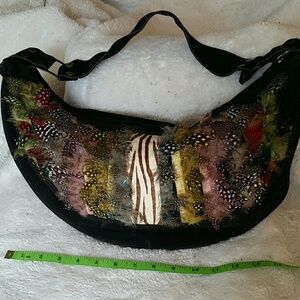 Suede and fearher purse